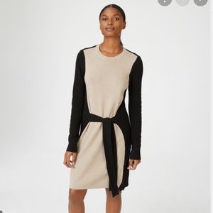 Club Monaco XS Black & Beige Sweater Dress